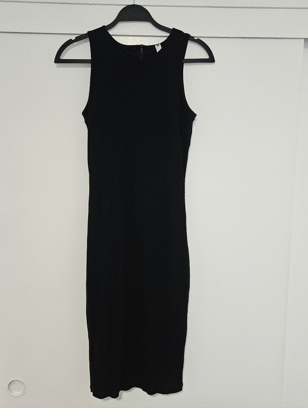 Popilush Classic Black Sleeveless Bodycon Midi Dress
